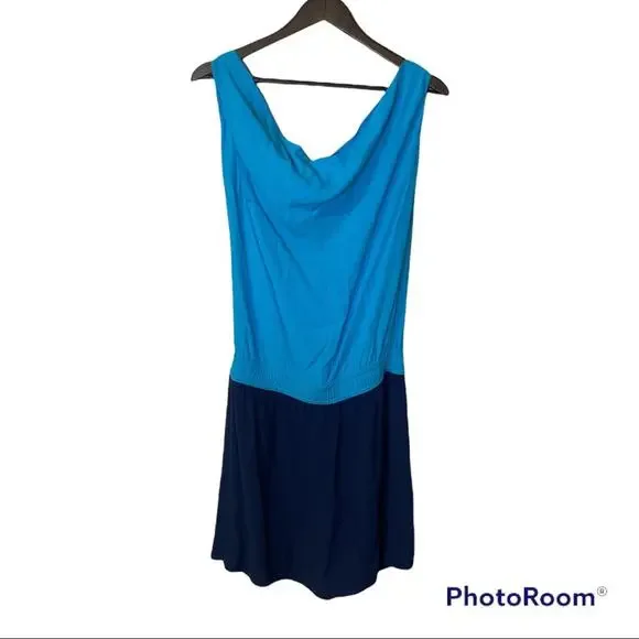 Diane Von Furtstenberg Two Toned Blue Mini Dress Women’s Size 4 - Picture 3 of 8